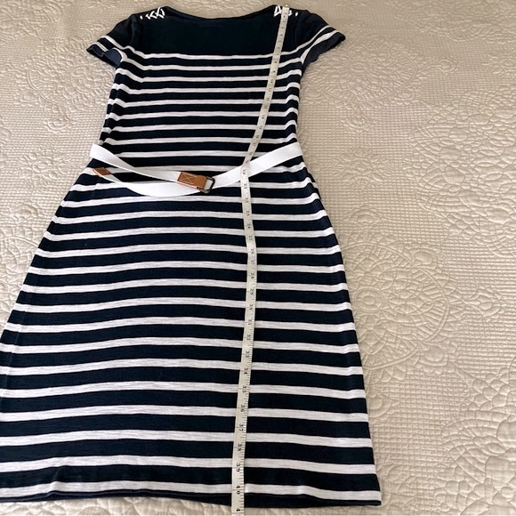 NWOT Ralph Lauren navy/white striped cotton knit dress w/belt - Picture 9 of 9